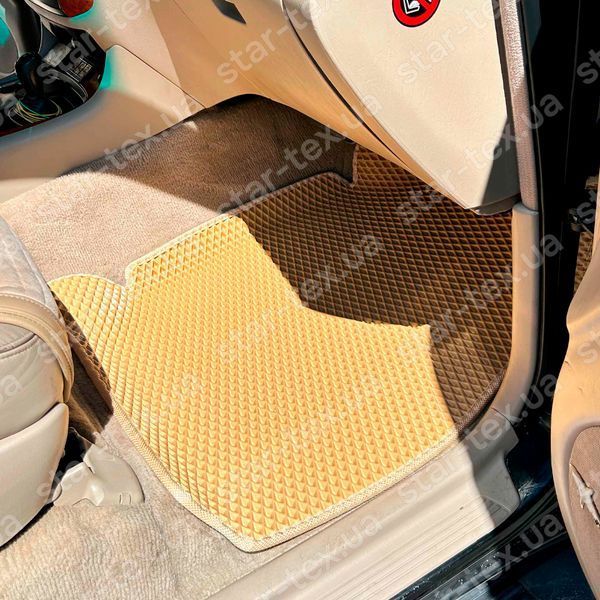 Комплект ковриков EVA/Ромб в салон на Toyota Land Cruiser 100 (1998 - 2007) левый руль Черный/Черный 12886-01-21-41 фото 16