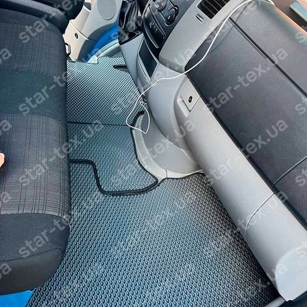 Комплект килимків на 1-й рядок на Mercedes-Benz Sprinter II (2006 - 2018) 1+2 EVA/Ромб Чорний/Чорний 15400-01-21-41 зображення 5