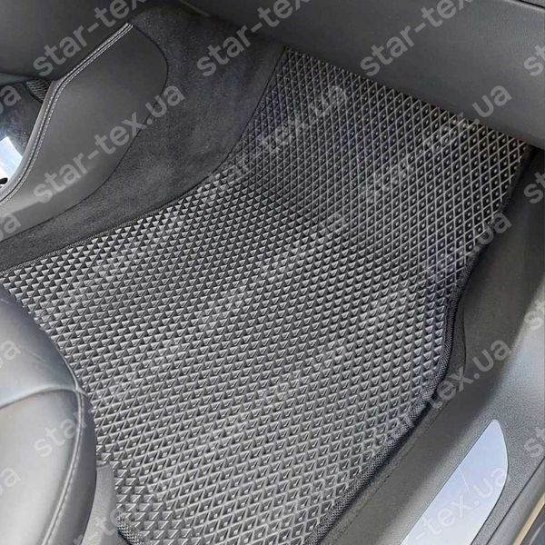 Комплект ковриков в салон на Tesla Model S (2012 - 2021) задний привод EVA/Ромб Черный/Черный 14836-01-21-41 фото 5