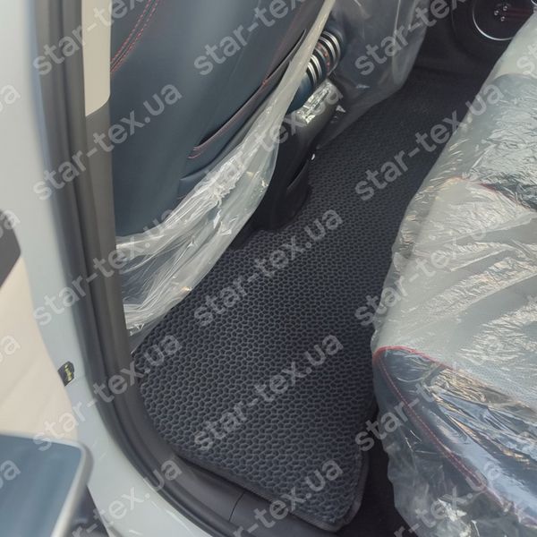 Комплект ковриков в салон на BYD Yuan Plus (2022 - ) EVA/Ромб Черный/Черный 15609-01-21-41 фото 11