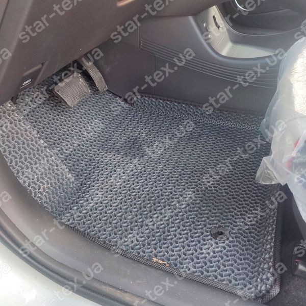 Комплект ковриков в салон на BYD Yuan Plus (2022 - ) EVA/Ромб Черный/Черный 15609-01-21-41 фото 7