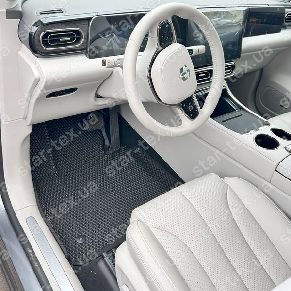 Комплект ковриков в салон на Leapmotor C11 (2021 - ) EVA/Ромб Черный/Черный 17365-01-21-41 фото 3