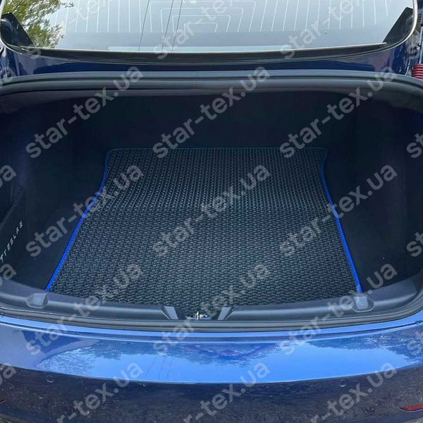 Коврик в багажник на Tesla Model 3 (2017 - 2024) задний EVA/Ромб Черный/Черный 14833-01-21-41 фото 4