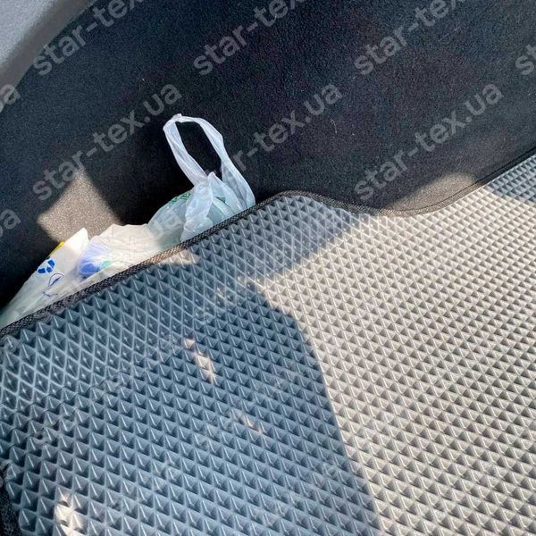 Коврик в багажник на Tesla Model S (2012 - 2021) без органайзеров EVA/Ромб Черный/Черный 14839-01-21-41 фото 3