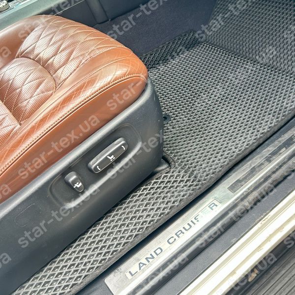 Комплект килимків EVA/Ромб до салону на Toyota Land Cruiser 200 (2015 - 2021) Чорний/Чорний 17344-01-21-41 зображення 10