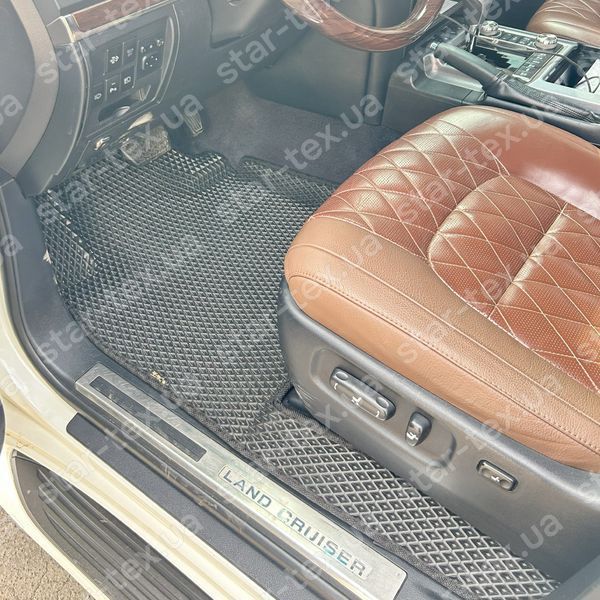 Комплект килимків EVA/Ромб до салону на Toyota Land Cruiser 200 (2015 - 2021) Чорний/Чорний 17344-01-21-41 зображення 2