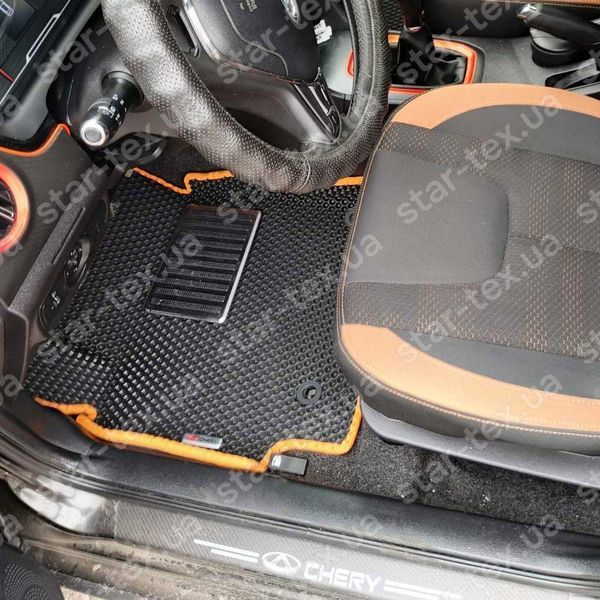 Комплект килимків EVA/Ромб до салону на Chery Tiggo 2 (2016 - ) Чорний/Чорний 13385-01-21-41 зображення 3